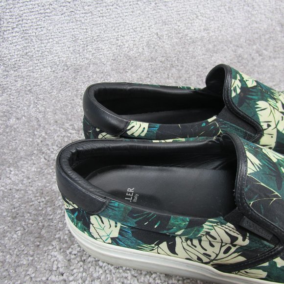 Moncler Sneakers Mens Size 43 Eu 10 Us Slip On Green Floral Italy - Picture 3 of 12